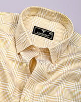 Luxor Cream With White Check Premium Giza Shirt