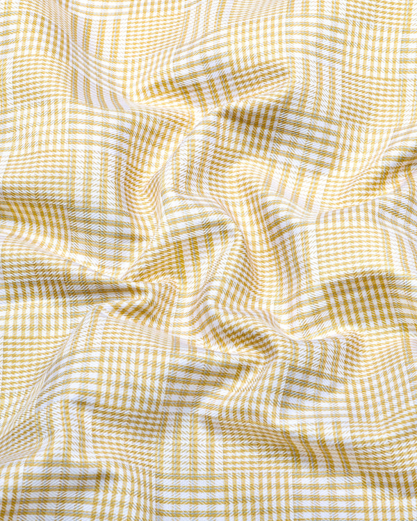 Luxor Cream With White Check Premium Giza Shirt