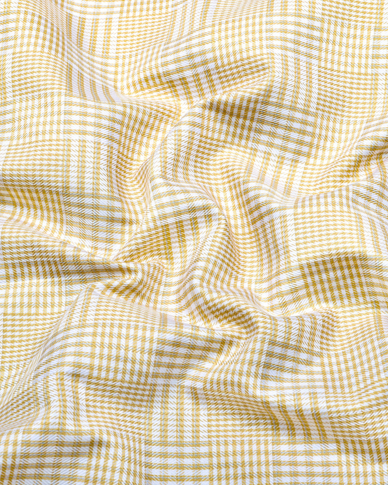 Luxor Cream With White Check Premium Giza Shirt