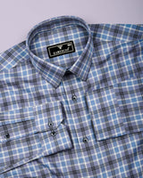 Koala Gray With White Twill Check Gizza Shirt