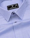 Blue With Black Check Premium Giza Shirt