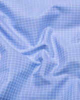 Evora Blue With White Check Premium Giza Shirt