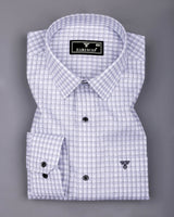 Gravora Gray With White Check Premium Gizza Shirt