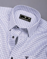 Gravora Gray With White Check Premium Gizza Shirt