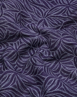 Dynor Violet With White Printed Dobby Cotton Shirt