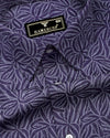 Dynor Violet With White Printed Dobby Cotton Shirt