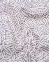 Dynor White With Purple Printed Dobby Cotton Shirt