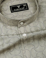 Mirello Cream With Purple Dot Print Dobby Cotton Shirt