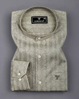Mirello Cream With Purple Dot Print Dobby Cotton Shirt