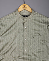 Mirello Cream With Purple Dot Print Dobby Cotton Shirt