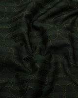 Mirello Green With Yellow Dot Print Dobby Cotton Shirt