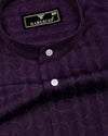 Mirello Purple With Cream Dot Print Dobby Cotton Shirt