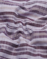 Zarex Coffee Brown With White Dobby Stripe Cotton Shirt