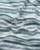 Zarex Green With White Dobby Stripe Cotton Shirt