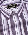 Maxico Dark Purple Dobby Stripe Cotton Shirt