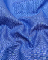 Luster Blue With White Dobby Textured Cotton Shirt
