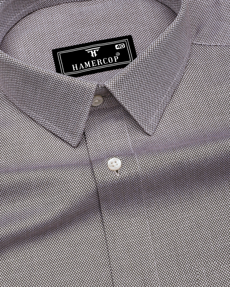 Cinnamon Brown Dobby Texture Premium Giza Shirt