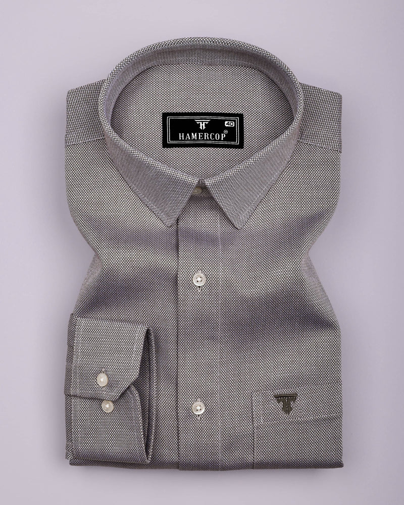 Cinnamon Brown Dobby Texture Premium Giza Shirt