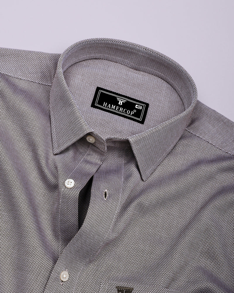 Cinnamon Brown Dobby Texture Premium Giza Shirt