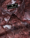 Orvo Brown Marble Effect Printed Satin Cotton Shirt