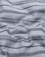 Theta Gray With Black Stripe Linen Cotton Shirt