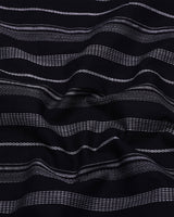 Theta Black With White Stripe Linen Cotton Shirt