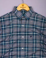 Turbaco Blue With Cream Twill Check Cotton Shirt