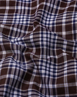 Turbaco Brown With Cream Twill Check Cotton Shirt