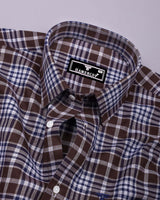 Turbaco Brown With Cream Twill Check Cotton Shirt