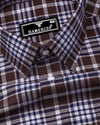 Turbaco Brown With Cream Twill Check Cotton Shirt