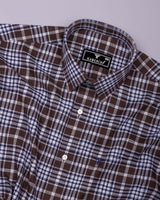 Turbaco Brown With Cream Twill Check Cotton Shirt