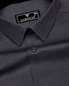 Luster Black With White Dobby Textured Designer Cotton Shirt