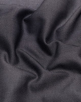 Luster Black With White Dobby Textured Designer Cotton Shirt