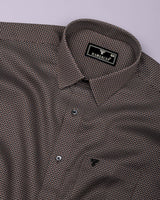 Cinder Brown With Gray Printed Cotton Shirt