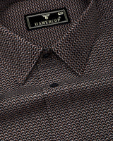 Cinder Brown With Gray Printed Cotton Shirt