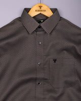 Cinder Brown With Gray Printed Cotton Shirt