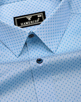 Paradera Blue Printed Formal Cotton Shirt