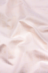 Cream  check pattern jacquard printed cotton shirt