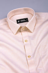 Cream  check pattern jacquard printed cotton shirt