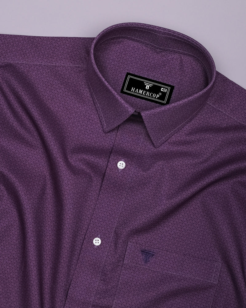 Arcade Purple Printed Formal Cotton Shirt