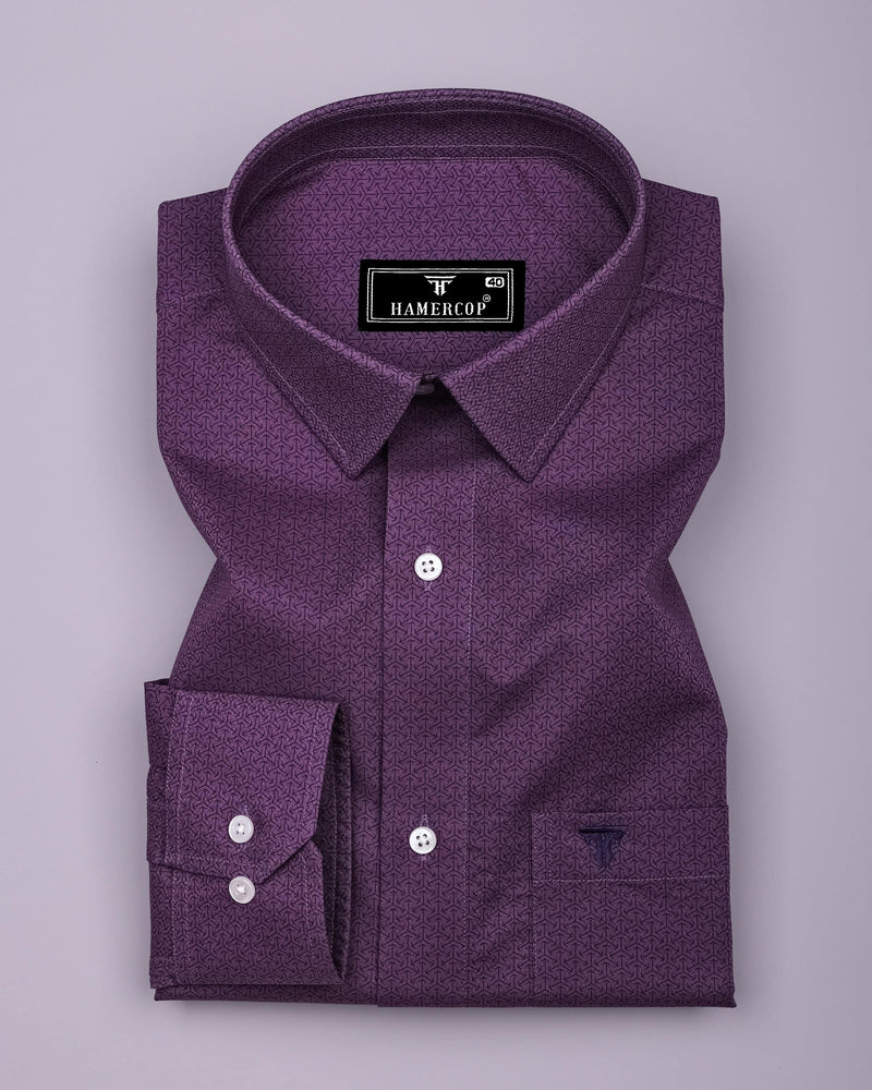 Arcade Purple Printed Formal Cotton Shirt