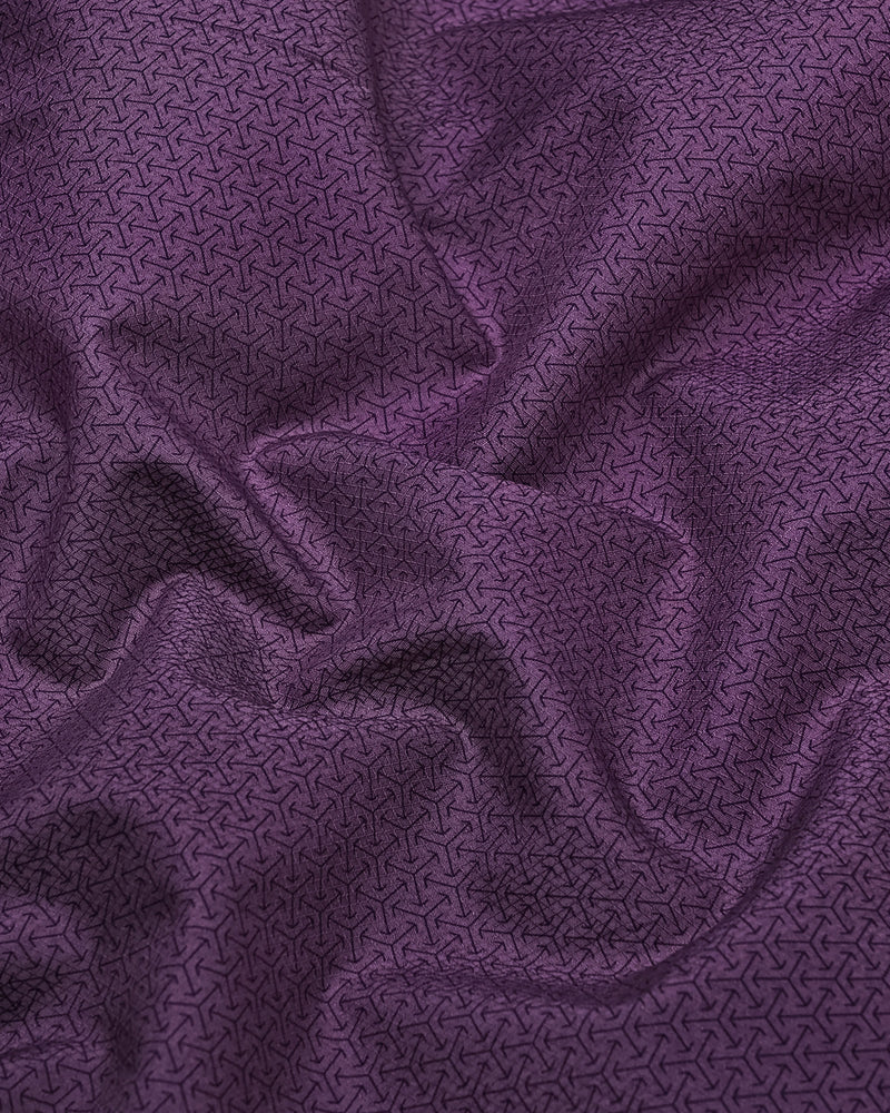 Arcade Purple Printed Formal Cotton Shirt