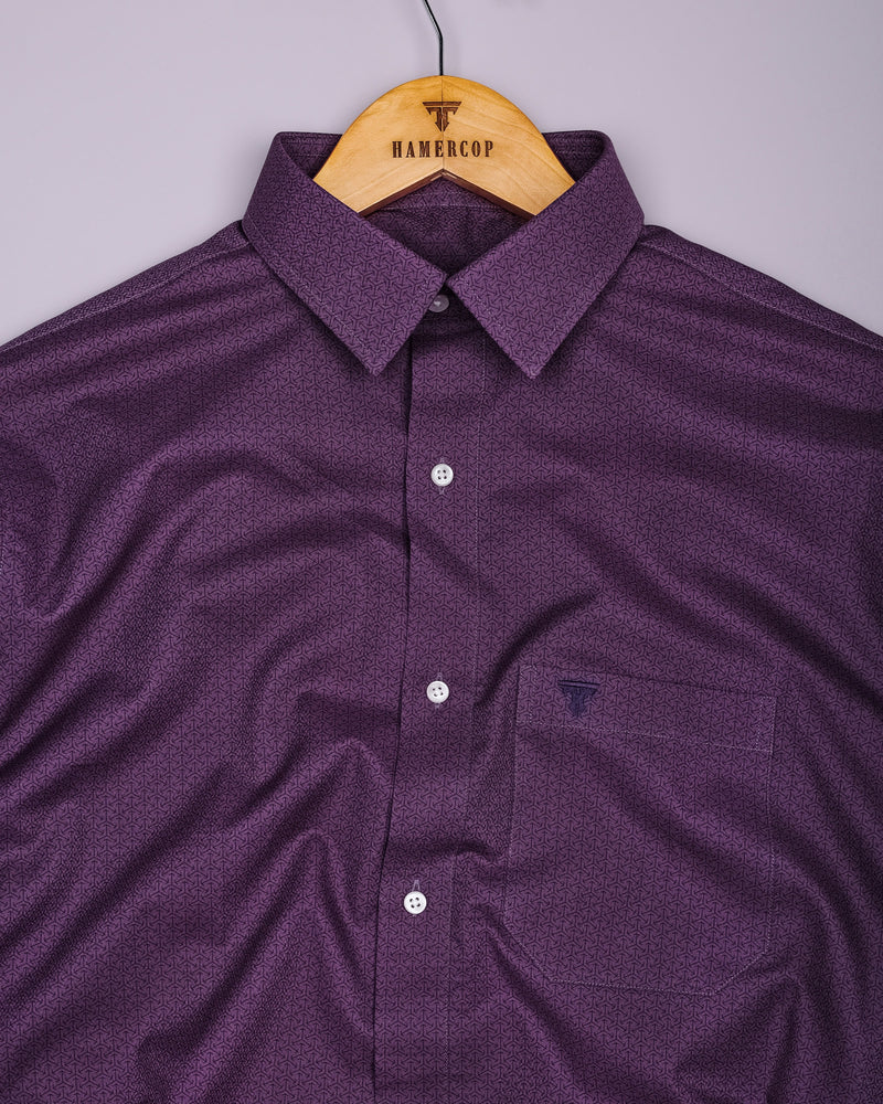 Arcade Purple Printed Formal Cotton Shirt