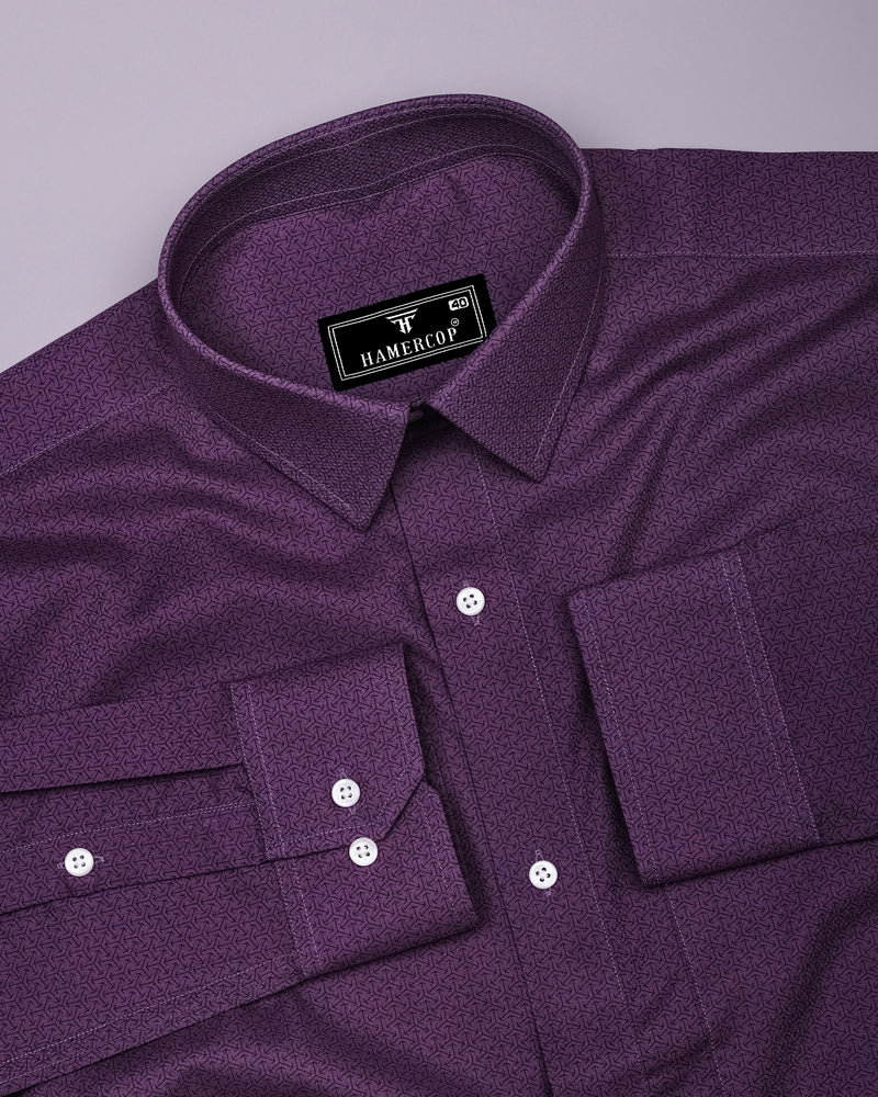 Arcade Purple Printed Formal Cotton Shirt