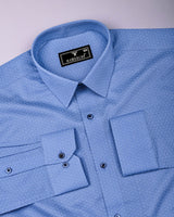 Arcade Blue Printed Formal Cotton Shirt