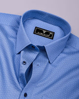 Arcade Blue Printed Formal Cotton Shirt