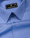 Arcade Blue Printed Formal Cotton Shirt