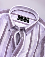 Calsium Purple With Gray Dobby Stripe Cotton Shirt