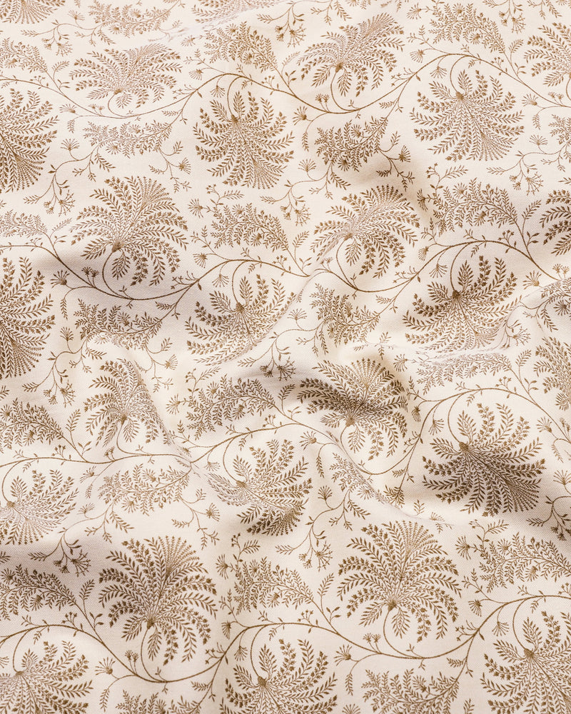 Cream Valley Printed Satin Cotton Shirt