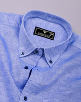 Calrix Sky Blue Linen Cotton Shirt